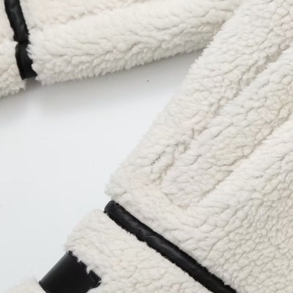 Zip Up Long Sleeve Sherpa Jacket - Picture 7 of 10